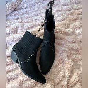 NOBO Black Ankle Booties with Stud Accents